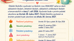 Organizace školního roku 2026/2027